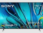 Sony BRAVIA 3 75” class LED 4K HDR Google TV K-S30 2024 MODEL