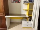 Spacious Large White Desk with Shelves