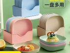 Square Dinner Plate with Holder