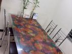 Ss Steel Glass Dining Table