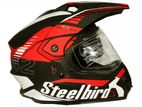 Steel Bird, Full Face Bike Helmet for Men - Red and Black