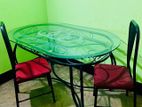 Steel dining table with 2 chair