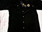 (স্টিচ) Luxury smart Black lycra Fabric stitch shirt for fashionable man