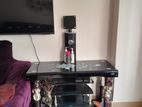 Stylish Black Tv Stand with Shelves