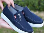 Stylish Navy Blue Canvas Shoes For Men