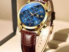 Stylish OLEVS Leather Band fashionable watch