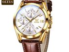Stylish Olevs Leather Band Fashionable Watch