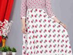 Stylish Printed Cotton Gown Set
