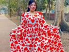 Stylish Silk Skin Print Gown