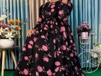 Stylish Silk Skin Print Gown