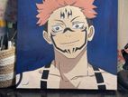 sukuna from jujutsu kaisen canvas painting.