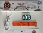 T800 Ultra Series 8 Smartwatch with Wireless Charging Orange color