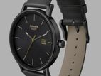 Tata Sonata Sleek Date Leather Belt Watch. Waterproof