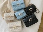 The Pearl Chain Female Square Bag. hands