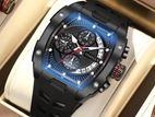 Tisselly Model 6623-waterproof Tonneau Quartz Men's Watches,