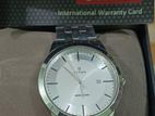 Titan Quartz Analog with Date White Dial Stainless Steel Strap