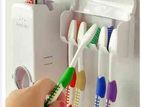 Toothpaste Dispenser With 5 Brush Holder Wall Mounted Automatic