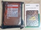 Tosiba HDD 1TB / Apacer SSD 120 GB