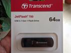 Transcend JetFlash 700 64GB USB 3.1 Black Pen Drive