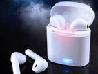 TWS i7s Double Dual Mini Earphone With Power Case - White