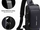 USB Charging Men Multifuntional Pu Chest Bag