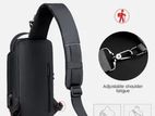 USB charging sport sling Anti-theft shoulder bag (Brown Mix )
