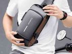 USB Fashion Charging Men Multifuntional Pu Chest Bag