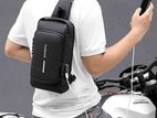 USB Fashion Charging Men Multifuntional Pu Chest Bag