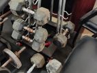 Used Hex dumbbells with weight rack for sale