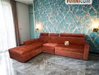 Velvet L-Shaped Sofa Set