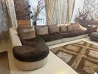 Velvet with reksin sofa