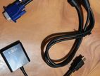 VGA cable 10m + HDMI to converter