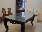 Victorian style Designer table with glass top