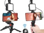 Video Making Microphone, Led Light, Mini Stand & Remote Control