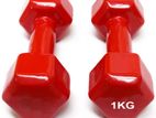 Vinyl Dumbbell Rubber Coated 1KG Pair Made in China