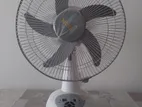 Vision Rechargeable Table Fan 14'' White with USB Charger.