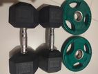 Weight Plates 5 Kg & Hex Dumbbell 10 Pair