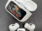 white colour airpods with dislpay