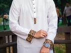 White Panjabi with Chest Contrast.