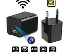 Wifi IP Camera Wall Charger Adapter 4K Video & Voice Recorder Mini Cam