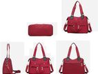 Women Oxford Handbag Nylon Waterproof Multi Pocket Shoulder Bag