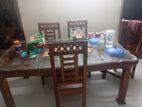 wood dining table 6 Chair with