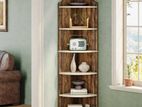 Wooden corner and book shelf