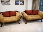 Wooden Lounge Sofa Set (3 Pieces) – 2 Two-Seaters + 1 Single Seater