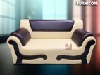 Wooden Two Seater Leather Milk White Sofa for Home & Office-New