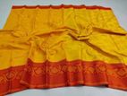 Yellow colour Semi Katan saree