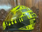 YOHE 977-08 Full Face Glossy Helmet - Yellow